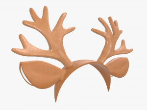 鹿の耳と角のヘッドバンド 01 3Dモデル