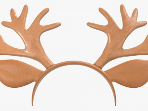 headband with deer ears and horns 01 3D Model