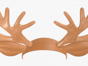 headband with deer ears and horns 01 3D Model