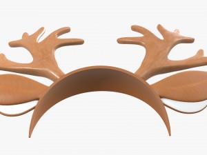 headband with deer ears and horns 01 3D Model