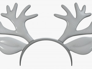 headband with deer ears and horns 01 3D Model