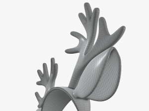 headband with deer ears and horns 01 3D Model