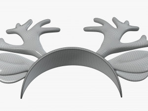 headband with deer ears and horns 01 3D Model