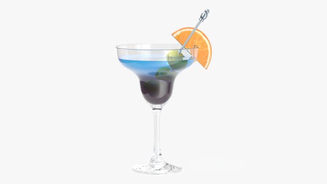 glass with margarita olives and orange slice Modèle 3D .c4d .max .obj .3ds .fbx .stl .blend 