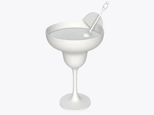 glass with margarita olives and orange slice 3D Model