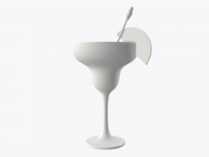 glass with margarita olives and orange slice Modèle 3D