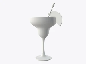 glass with margarita olives and orange slice 3D Model