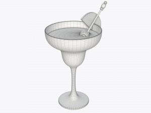 glass with margarita olives and orange slice Modèle 3D