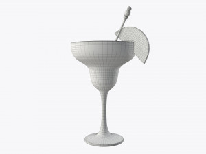 glass with margarita olives and orange slice Modèle 3D