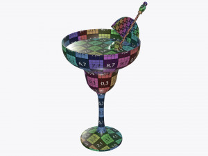 glass with margarita olives and orange slice Modèle 3D