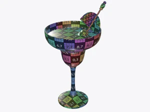 glass with margarita olives and orange slice 3D Model