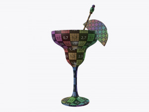glass with margarita olives and orange slice Modèle 3D