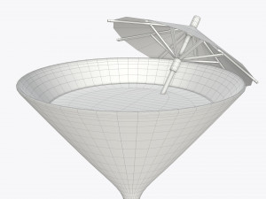 martini glass and olive with umbrella 3D Модель