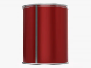 coffee tin metal can with opener 3D Model