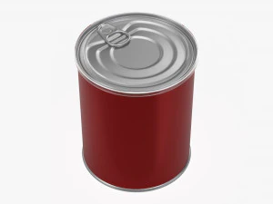 coffee tin metal can with opener 3D Model