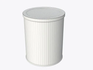 coffee tin metal can with opener 3D Model