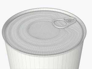 coffee tin metal can with opener 3D Model