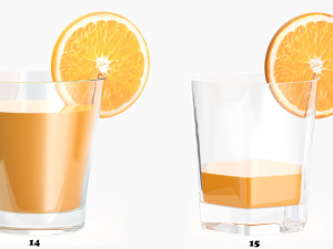 glasses cocktail margarita martini wine champagne juice 3D Model