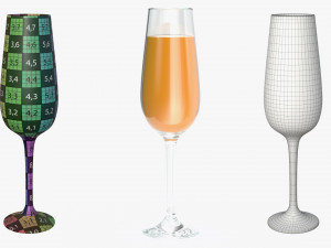 glasses cocktail margarita martini wine champagne juice 3D Model