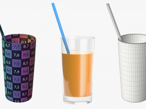 glasses cocktail margarita martini wine champagne juice 3D Model