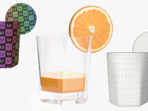 glasses cocktail margarita martini wine champagne juice 3D Model