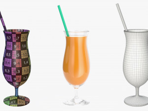 glasses cocktail margarita martini wine champagne juice 3D Model