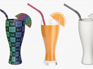 glasses cocktail margarita martini wine champagne juice 3D Model