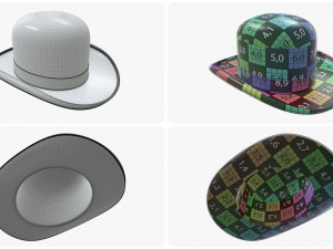 hats bowler men women top floppy summer jester magician cylinder military cap st patrick sun 3D 模型