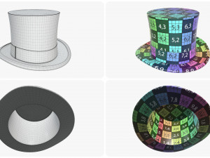 hats bowler men women top floppy summer jester magician cylinder military cap st patrick sun 3D 模型