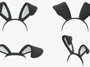 headbands bunny cat deer ears horns devil bow heart 3D 模型