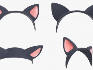 headbands bunny cat deer ears horns devil bow heart 3D Model