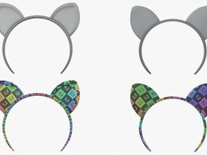 headbands bunny cat deer ears horns devil bow heart 3D Model