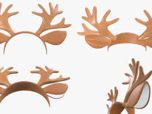 headbands bunny cat deer ears horns devil bow heart 3D Model