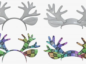 headbands bunny cat deer ears horns devil bow heart 3D Model