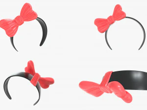headbands bunny cat deer ears horns devil bow heart 3D Model