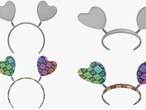 headbands bunny cat deer ears horns devil bow heart 3D 模型