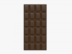 bar of brown chocolate 01 3D Model