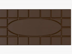 bar of brown chocolate 02 3D Model