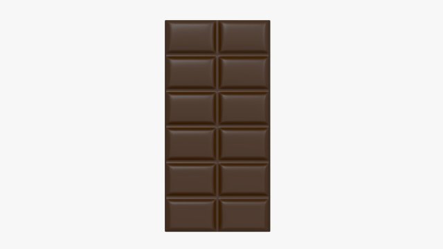 bar of brown chocolate 03 3D Model .c4d .max .obj .3ds .fbx .stl .blend 