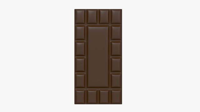 bar of brown chocolate 05 Model 3D .c4d .max .obj .3ds .fbx .stl .blend 