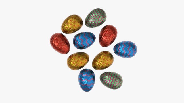 chocolate eggs wrapped Modello 3D .c4d .max .obj .3ds .fbx .stl .blend 