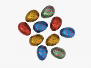 chocolate eggs wrapped 3D Model
