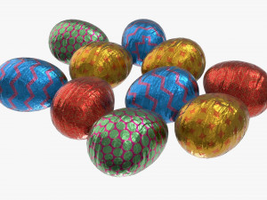chocolate eggs wrapped Modello 3D