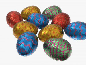 chocolate eggs wrapped Modello 3D