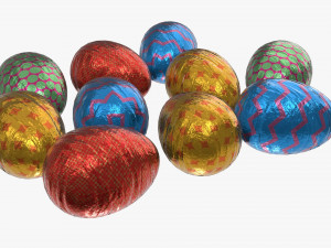 chocolate eggs wrapped Modello 3D