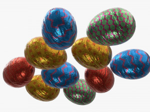 chocolate eggs wrapped Modello 3D
