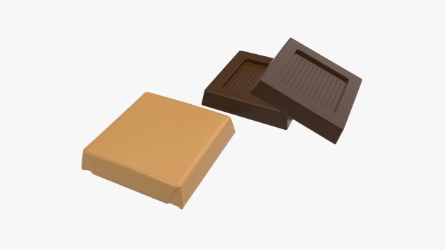 chocolate small with wrapper 3D Model .c4d .max .obj .3ds .fbx .stl .blend 