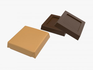 chocolate small with wrapper 3D Model