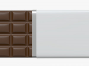 chocolate bar brown with wrapper opened 01 3D Model