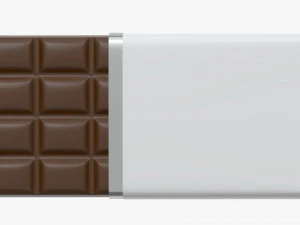 chocolate bar brown with wrapper opened 01 3D Model